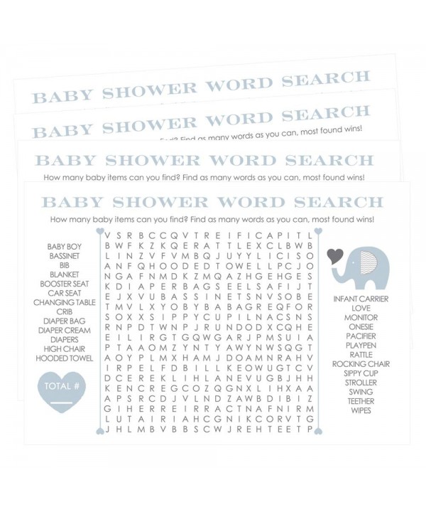 Elephant Shower Games Search Cards