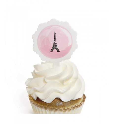 Paris Ooh Cupcake Stickers Birthday