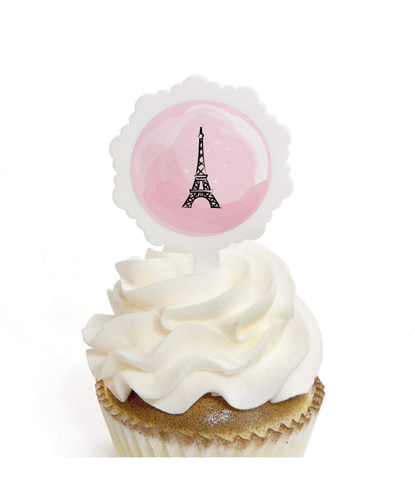Paris Ooh Cupcake Stickers Birthday