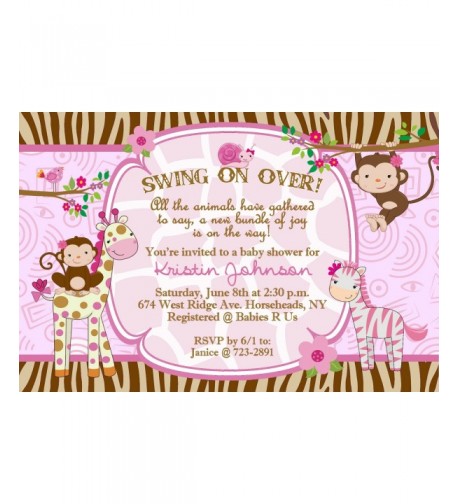 Jungle Safari Shower Invitations Personalized