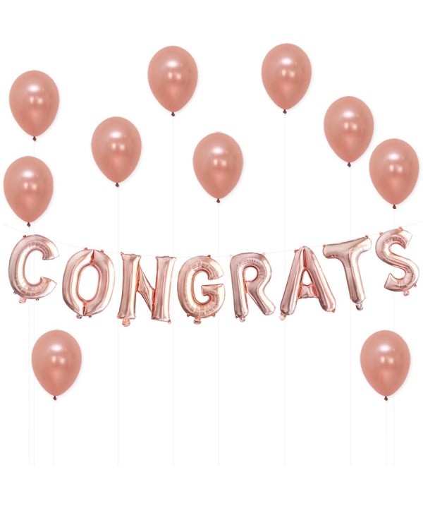 Congrats Rose Gold Balloons Decorations