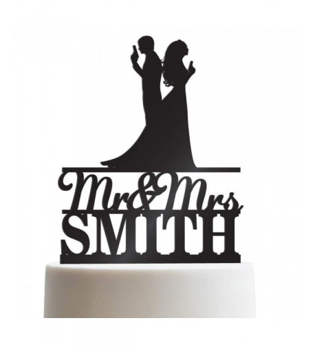 Holding Personalized Wedding Customized Toppers