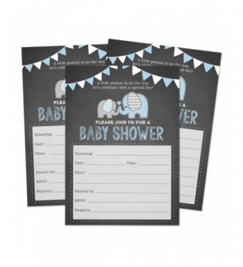 Elephant Shower Invitations Chalkboard Background