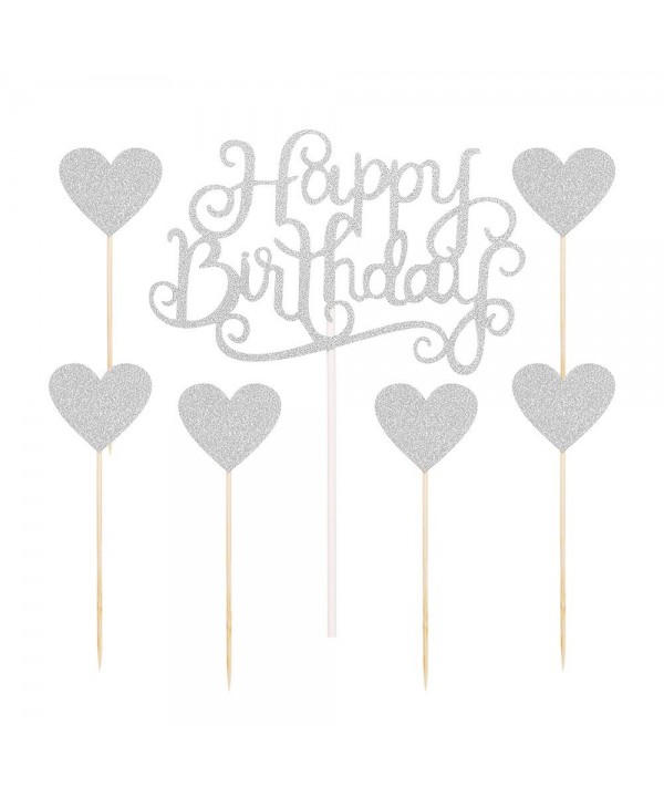 PALASASA Silver glitter Birthday Decorations x