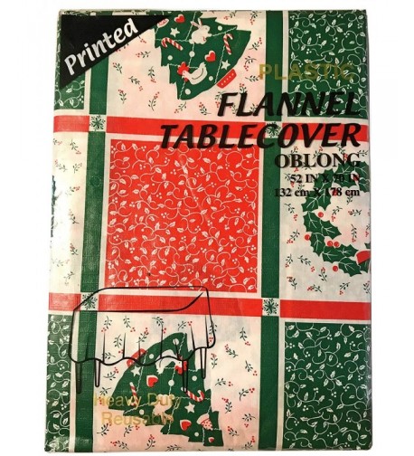 Flannel Plastic Christmas Reusable Tablecover