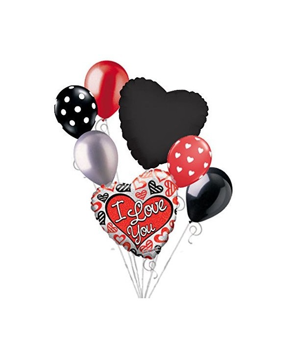 Silver Hearts Valentines Balloon Bouquet