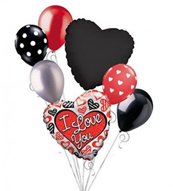 Silver Hearts Valentines Balloon Bouquet
