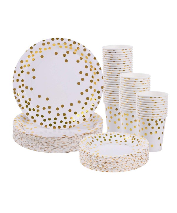 Gold Disposable Paper Plates Cups