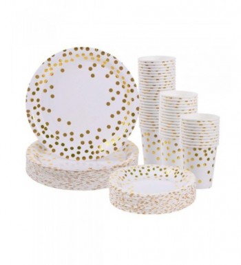Gold Disposable Paper Plates Cups