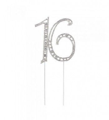 Pixnor Rhinestone Sixteen Birthday Decoration