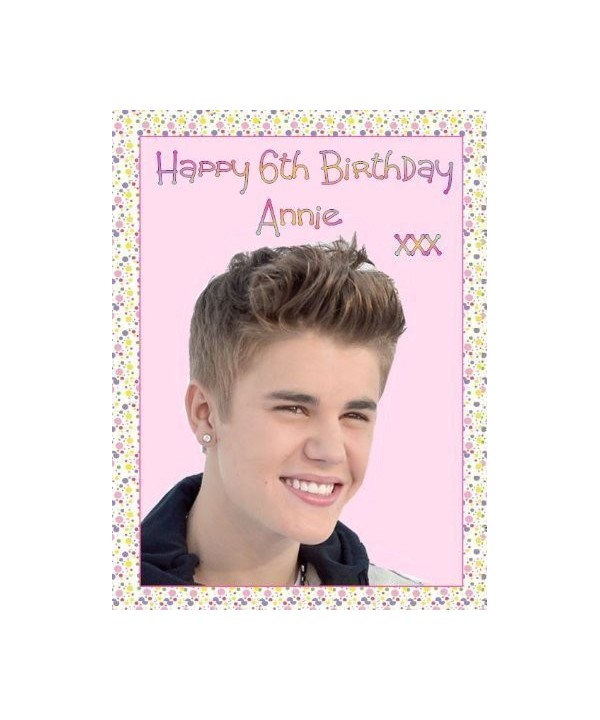 Justin Bieber PERSONALISED Birthday Topper