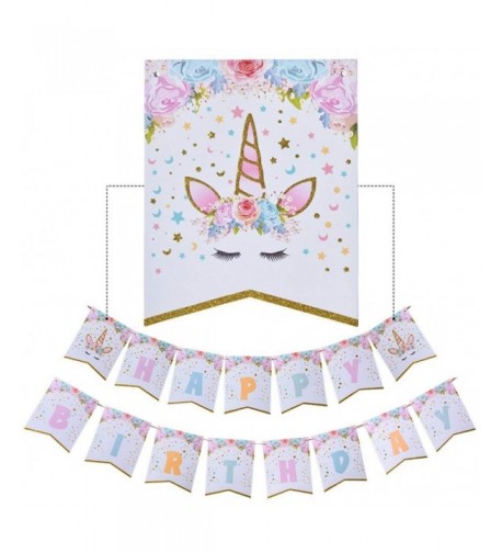 Unicorn Birthday Banner Rainbow Supplies