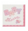 Pink Stitching Shower Luncheon Napkins