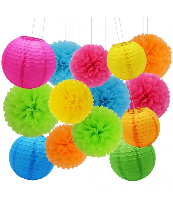 Assorted Rainbow Lanterns Birthday Decorations