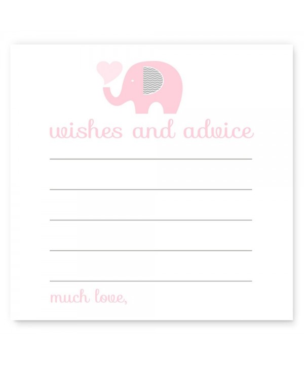 Pink Elephant Advice Cards Shower