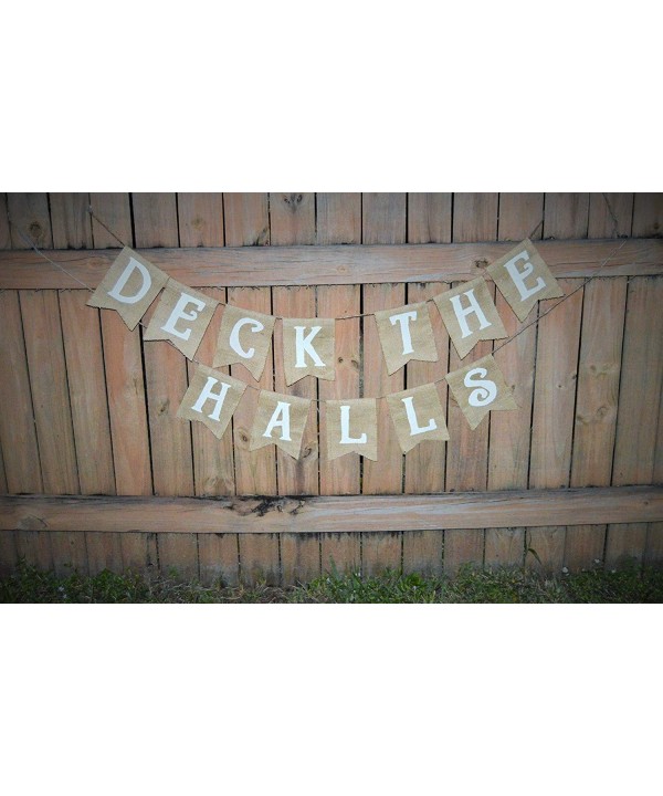 Burlap Christmas Deck Halls Banner