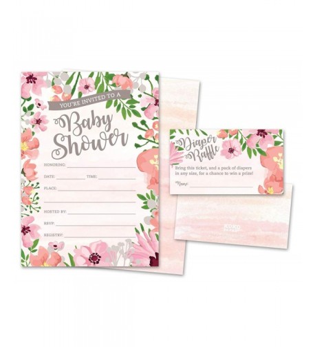 Shower Invitations Diaper Tickets Envelopes