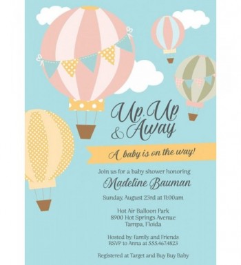 Invitations Balloon Stripes Printed Envelopes