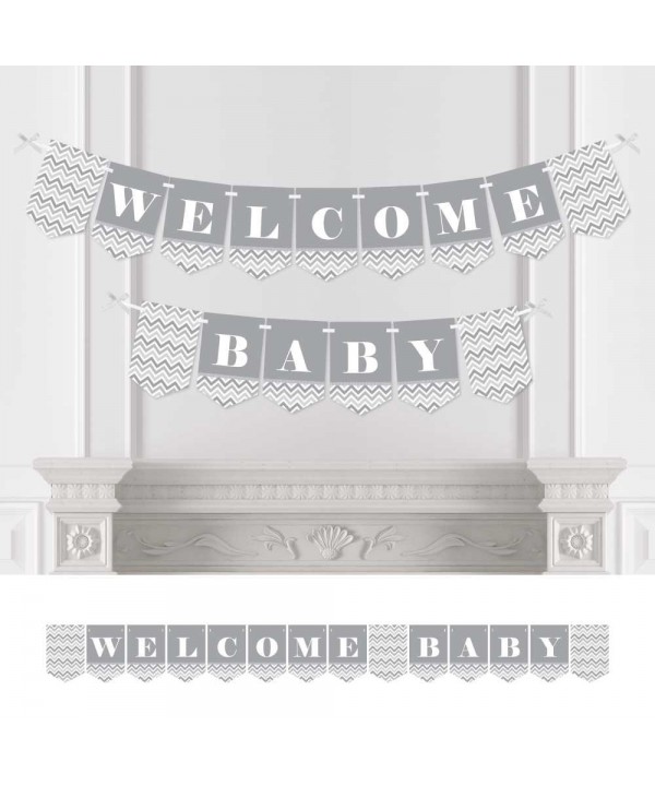 Chevron Gray Bunting Decorations Welcome