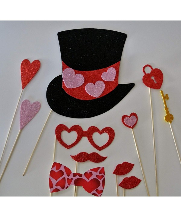 Photo Booth Mustache Valentines Hearts