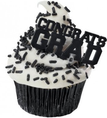 Congrats BLACK Cupcake Topper Picks