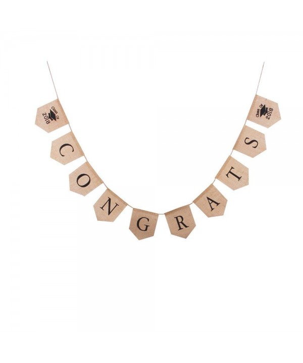 Junxia Graduation Congrats Burlap Bunting