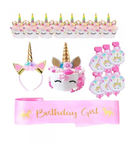 Supplies Including Unicorn Tablecover Birthday