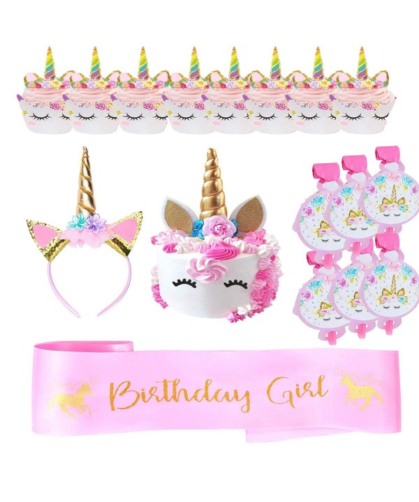 Supplies Including Unicorn Tablecover Birthday