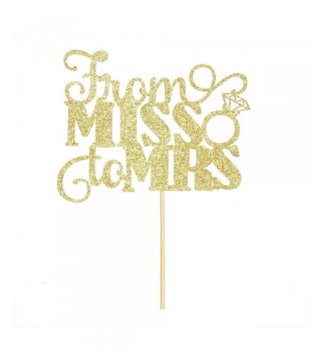 Gold Glitter Miss Cake Topper