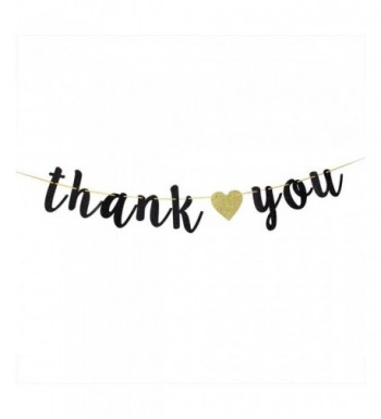 Black Glitter Thank You Banner