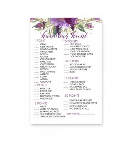 Purple Floral Whats Purse Cards
