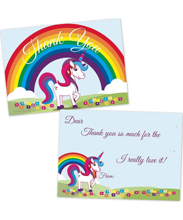 Rainbow Unicorn Birthday Thank Envelopes