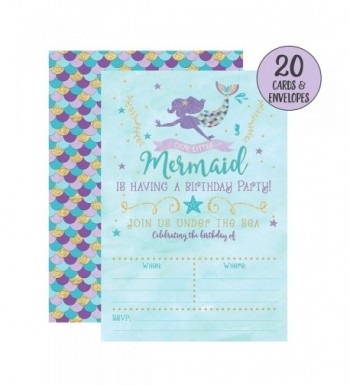 Mermaid Birthday Invitations Party Envelopes