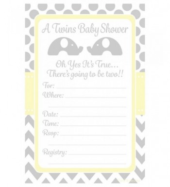 Twins Shower Invitations Elephant Design x