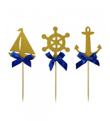 Shxstore Nautical Cupcake Birthday Supplies