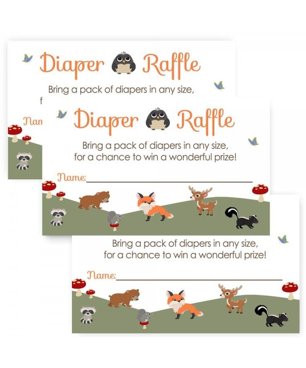 Woodland Animal Diaper Raffle Insert