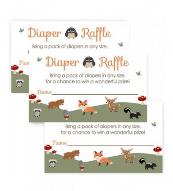 Woodland Animal Diaper Raffle Insert