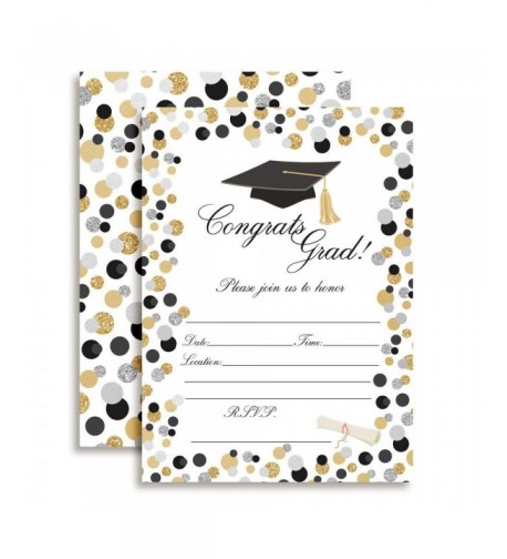 Classic Polka Graduation Invitations envelopes