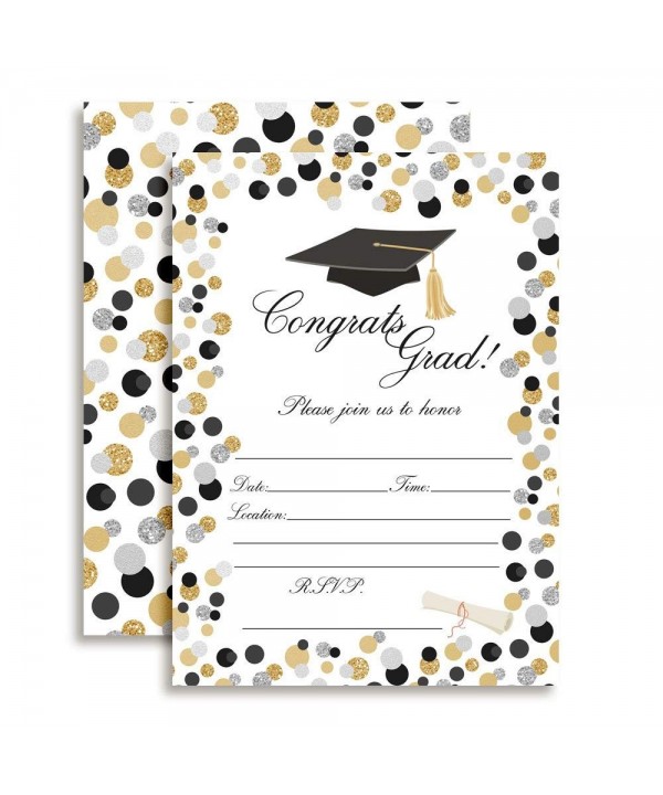 Classic Polka Graduation Invitations envelopes