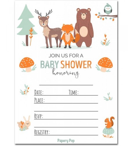 Papery Pop Shower Invitations Envelopes