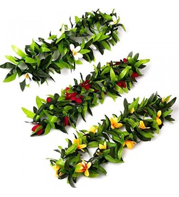 Hawaiian Luau Leis Tropical Luau Leaf Leis-Flowers Leis for Graduation ...