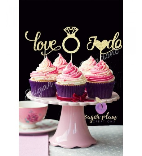 Set 12 Bridal Cupcake Toppers