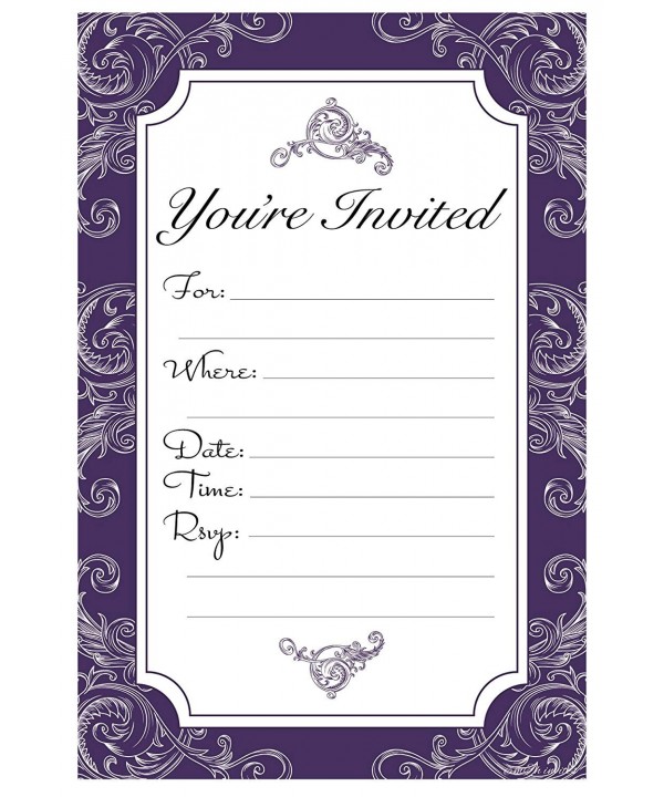 Elegant Purple Fill Invitations Envelopes