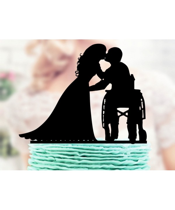 Wheelchair Wedding Topper Silhouette Acrylic