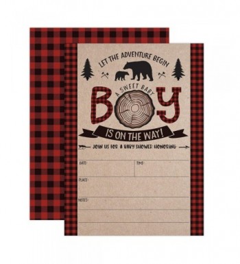 Lumberjack Invitations Invites Woodland Envelopes