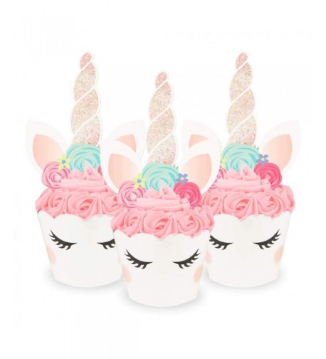 Fetti Unicorn Cupcake Toppers Wrappers