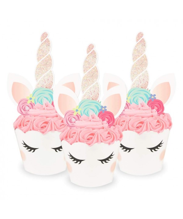 Fetti Unicorn Cupcake Toppers Wrappers