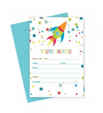 Space Birthday Party Invitations Envelopes