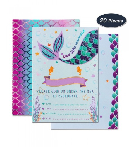 WERNNSAI Mermaid Party Invitations Envelopes