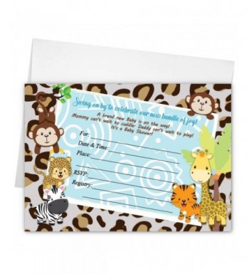 Shower Invitations Jungle Printed Neutral